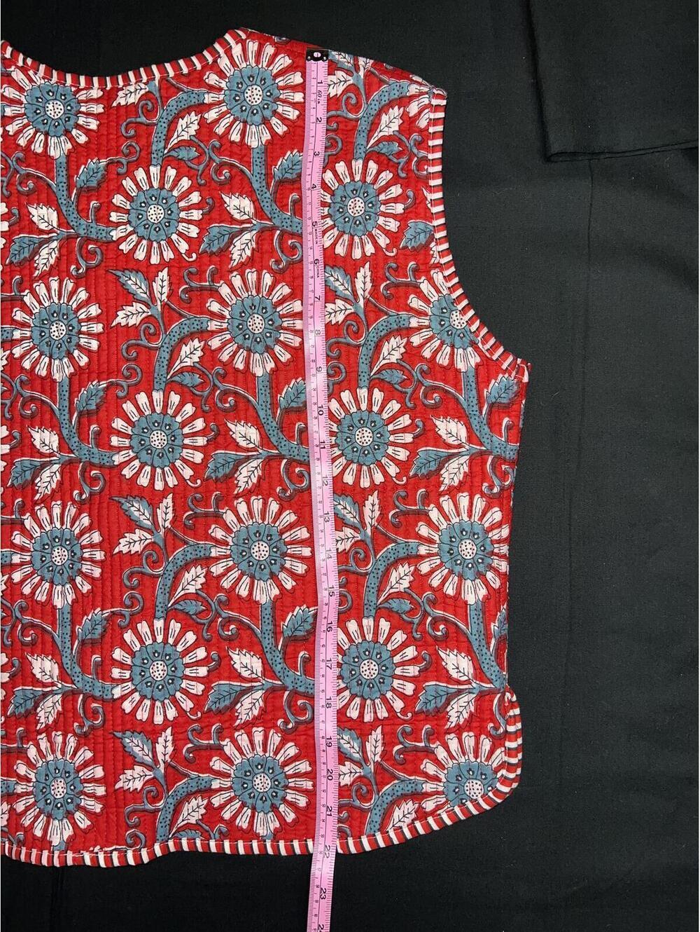 Boho Quilted Red Vest - Picture 5 of 8